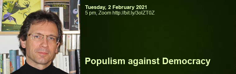 Populism against Democracy?: Lecture by Christophe Jaffrelot banner